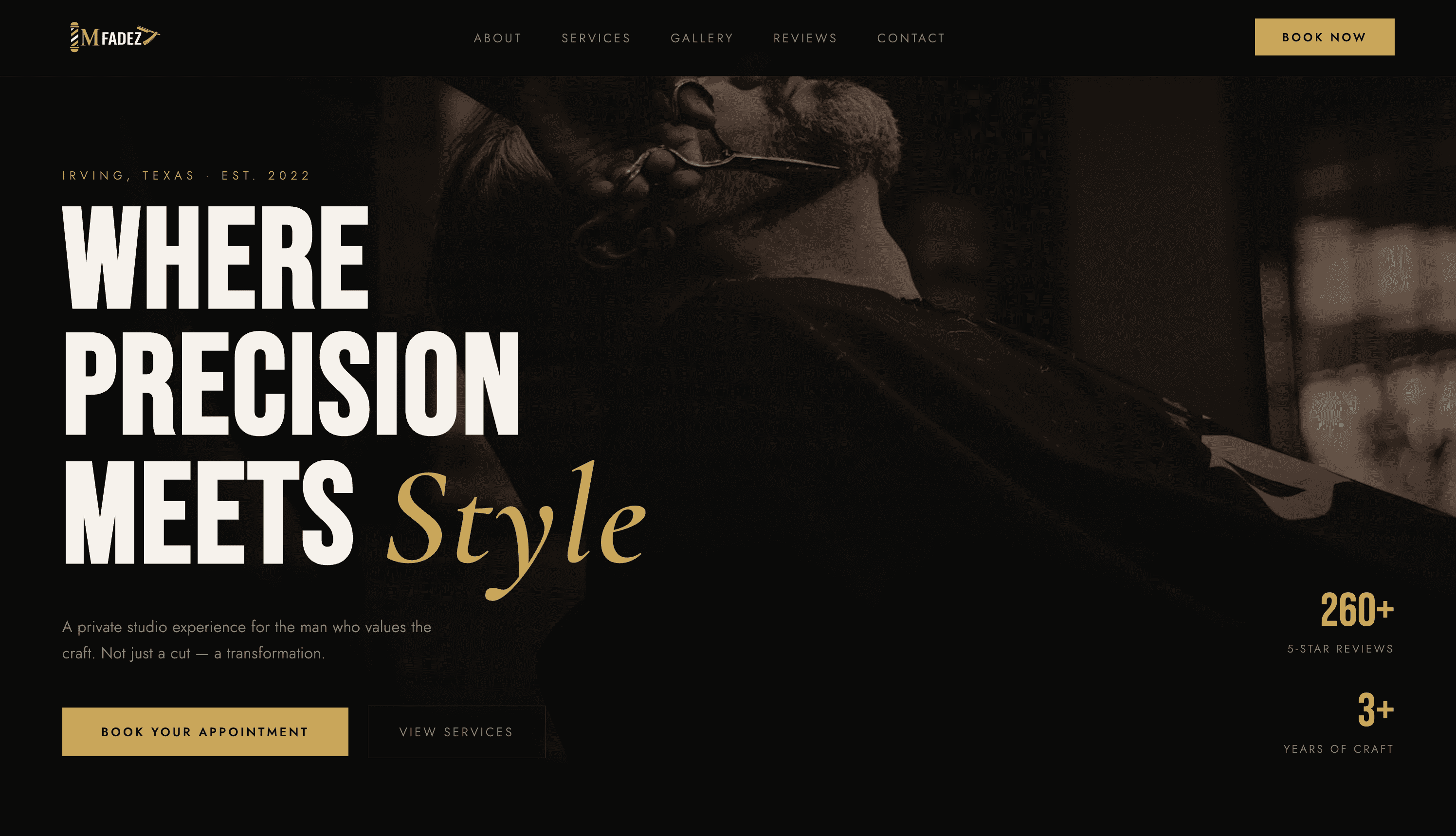 M Fadez Barber Shop homepage preview