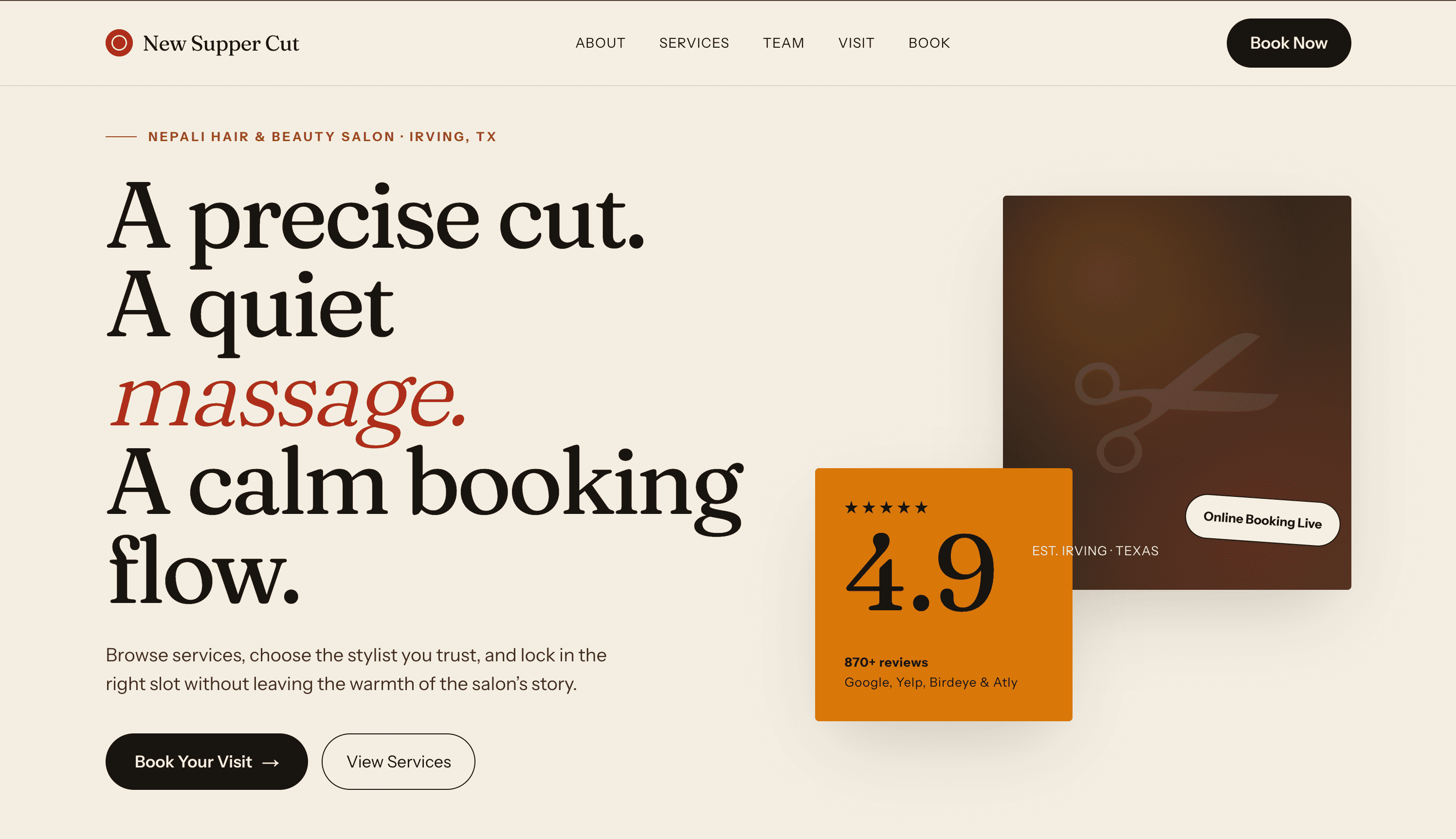 New Supper Cut homepage preview